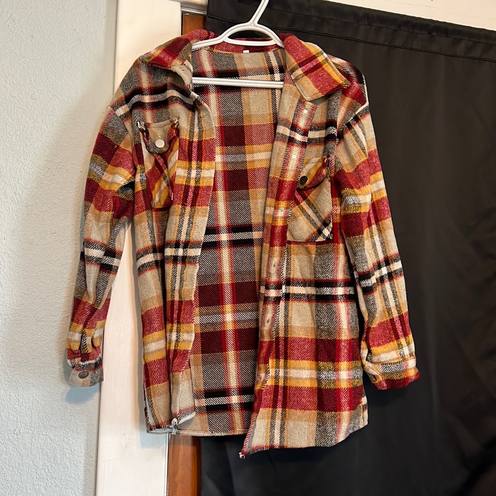 Red and gold shacket